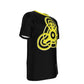 CROP CIRCLE Yellow and Black - O-Neck T-Shirt