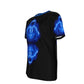 BuddaBrot Fractal Blue & Black Simple - O-Neck T-Shirt