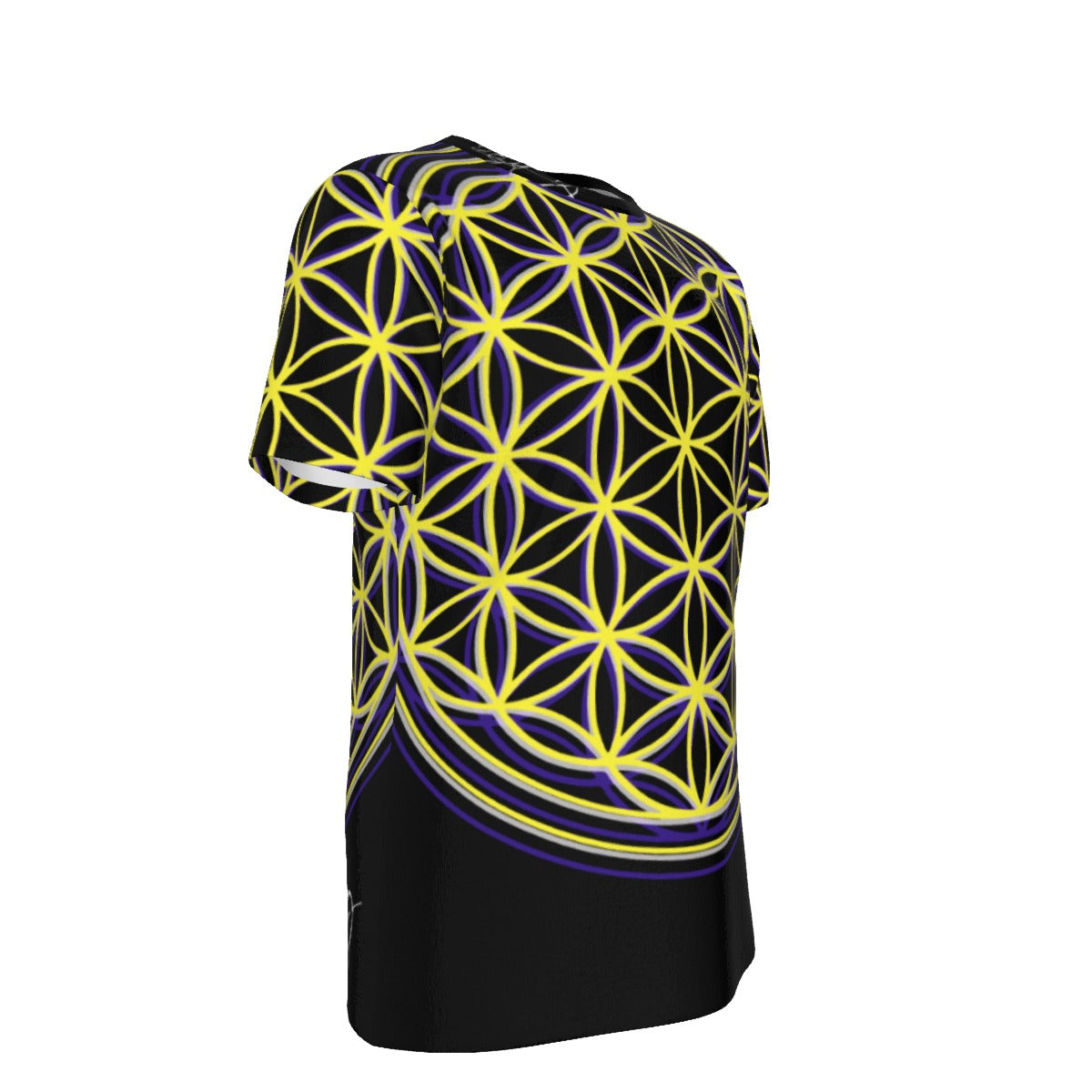 Flower Of Life Yellow/BLK - O-Neck T-Shirt