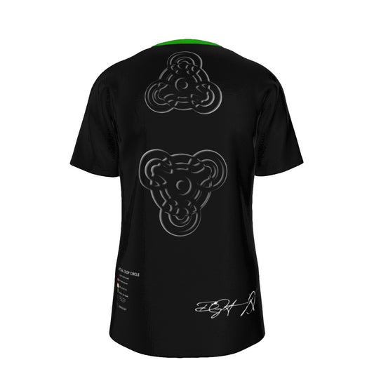 CROP CIRCLE Green BG - O-Neck T-Shirt