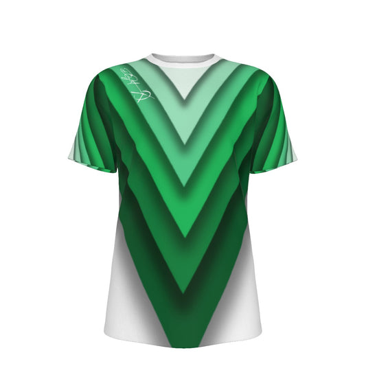 Triangle Green Pattern -  O-Neck T-Shirt