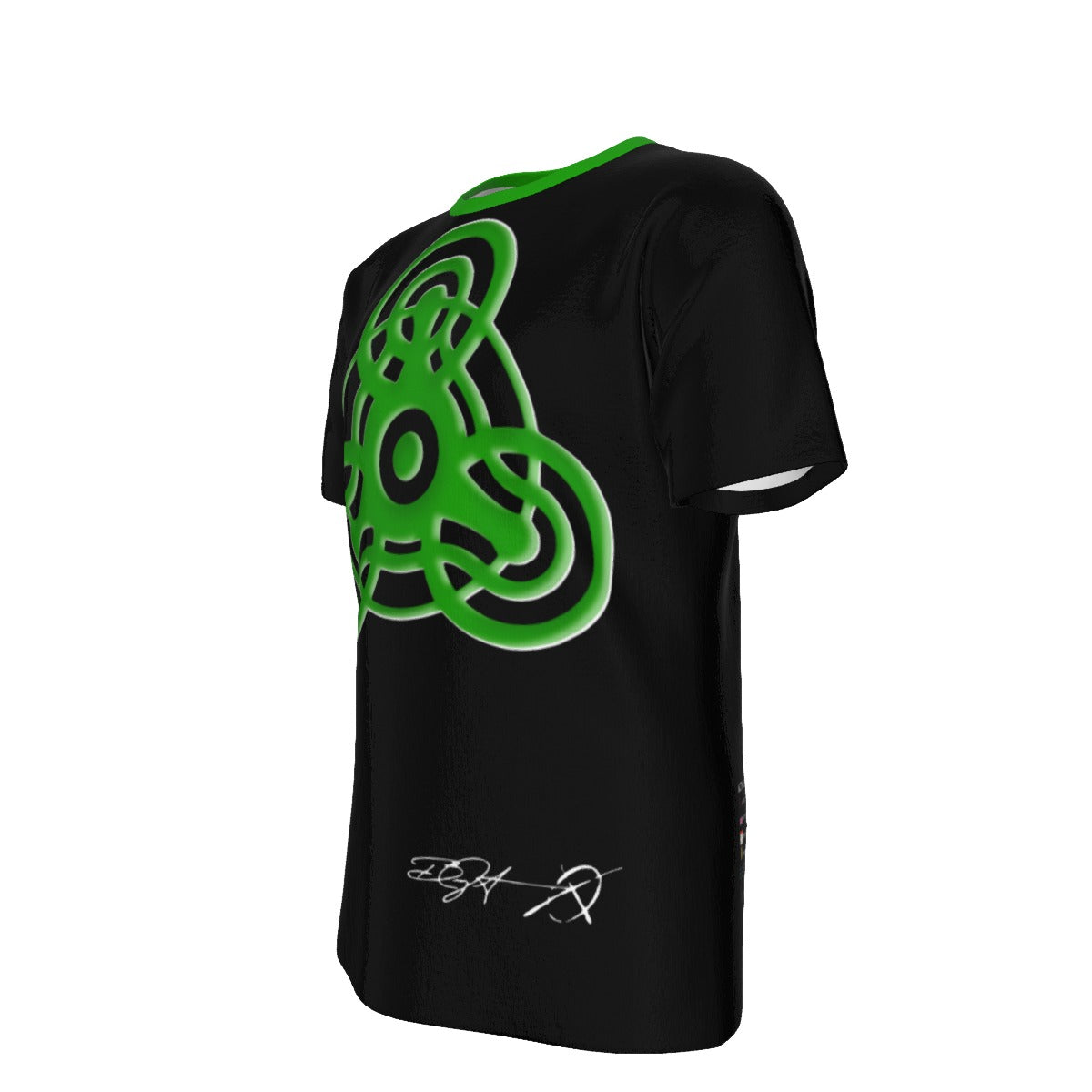 CROP CIRCLE green BG - O-Neck T-Shirt
