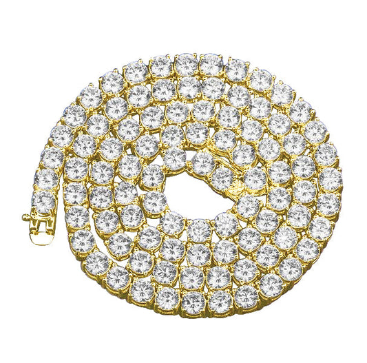 3MM TENNIS CHAIN AAA CZ  925 SILVER by SPARKLE
