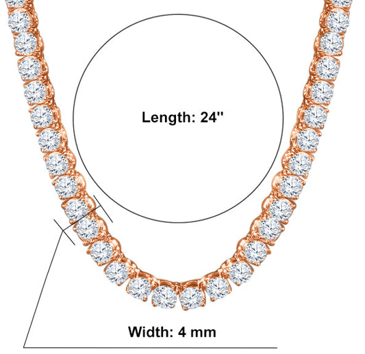 4MM TENNIS CHAIN AAA CZ  925 SILVER by SPARKLE