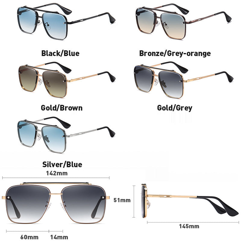 New Gradient Sunglasses Big Metal Frame