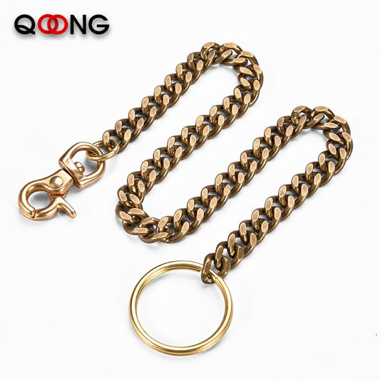 39cm Long Solid Pure Brass Trouser Jean Wallet Chain Keychain For