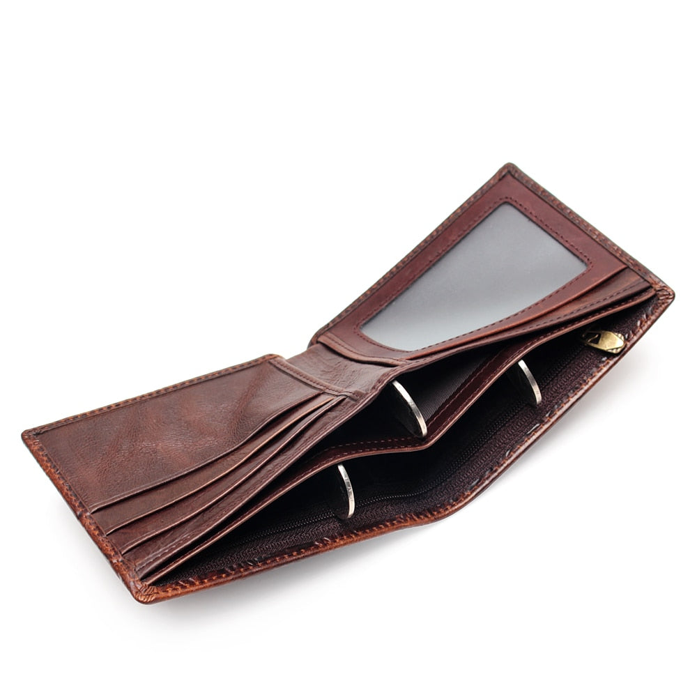 3d Tiger Pattern Purse Genuine Leather Wallet Men Male Real Vintage