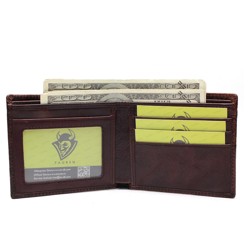 3d Tiger Pattern Purse Genuine Leather Wallet Men Male Real Vintage