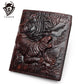 3d Tiger Pattern Purse Genuine Leather Wallet Men Male Real Vintage