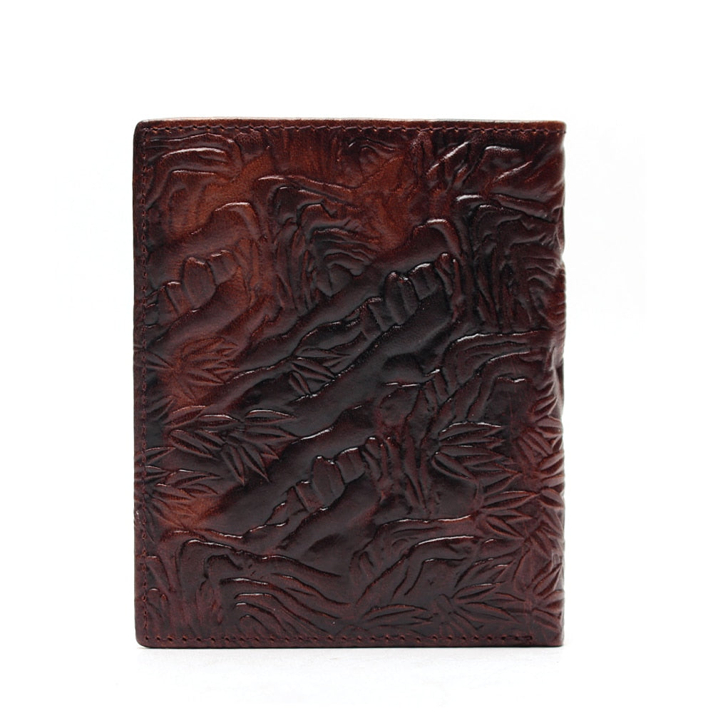 3d Tiger Pattern Purse Genuine Leather Wallet Men Male Real Vintage
