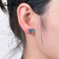 4/5/6/7MM Crystal Stone Square Stud Earrings For Women Men Princess