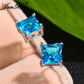 4/5/6/7MM Crystal Stone Square Stud Earrings For Women Men Princess