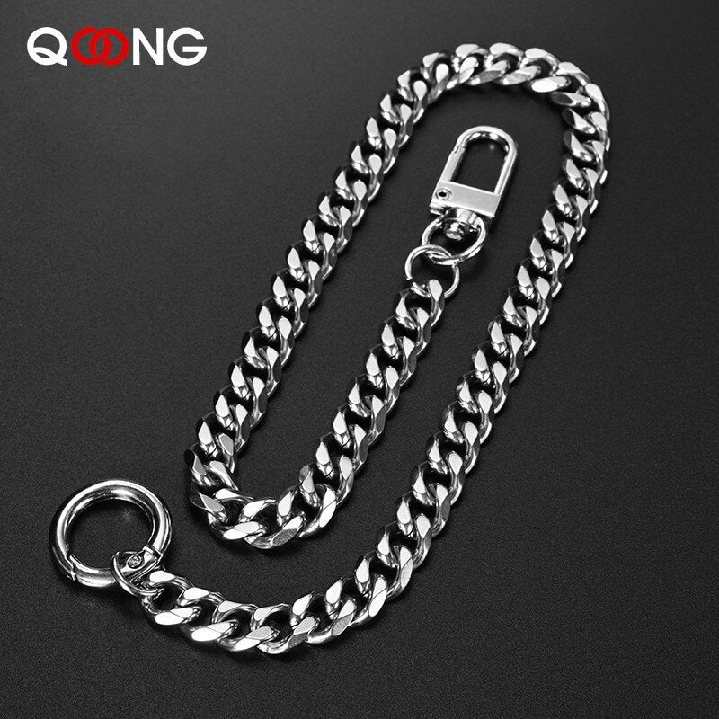 40cm Long Stainless Steel Wallet Belt Key Chain Rock Punk Trousers