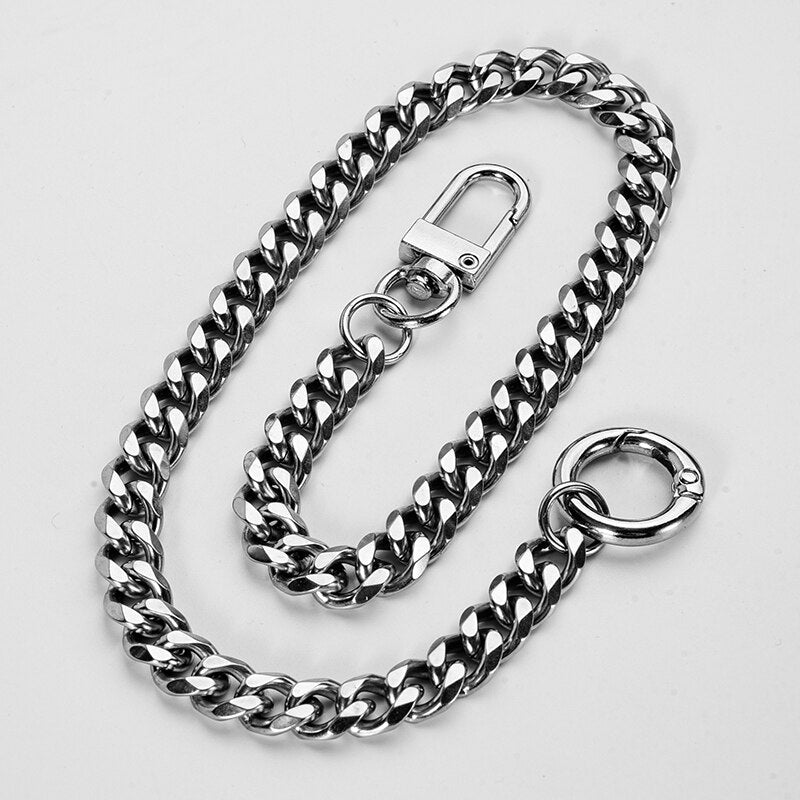 40cm Long Stainless Steel Wallet Belt Key Chain Rock Punk Trousers
