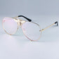 Luxury Metal Big Bee Pilot Sunglasses Gradient Lenses Uv400