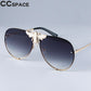 Luxury Metal Big Bee Pilot Sunglasses Gradient Lenses Uv400