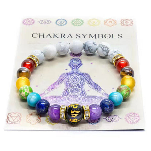 7 Chakra Bracelet With Meaning Cardfor Men Women Natural Crystal