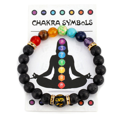 7 Chakra Bracelet With Meaning Cardfor Men Women Natural Crystal