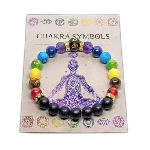 7 Chakra Bracelet With Meaning Cardfor Men Women Natural Crystal