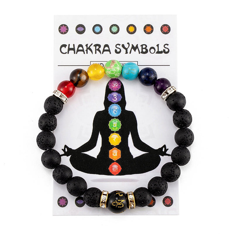 7 Chakra Bracelet With Meaning Cardfor Men Women Natural Crystal