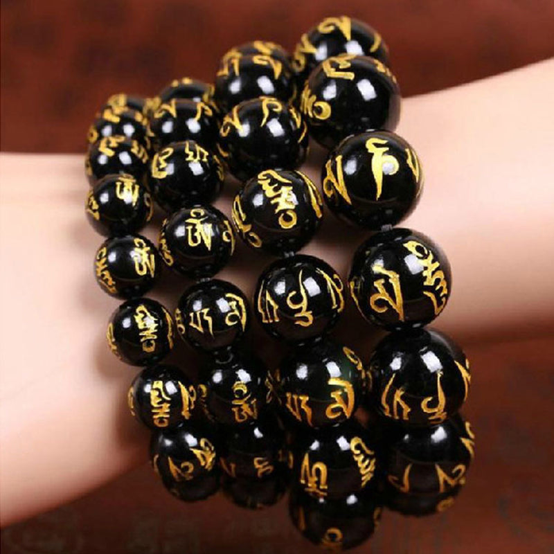 8/10/12/14mm Tibetan Buddhism Six Words Mantra Bracelets