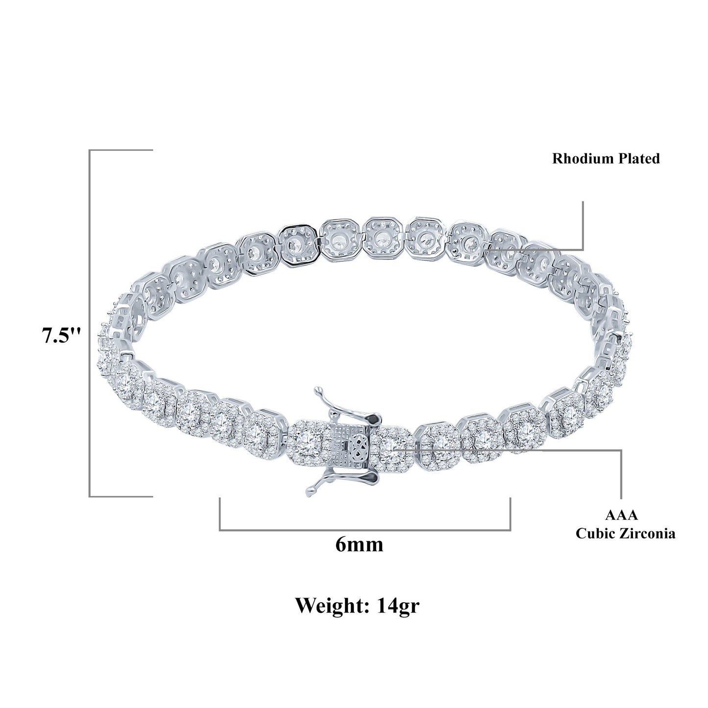 6MM PAVED TENNIS BRACELET AAA CZ 925 SILVER the ICECUBE