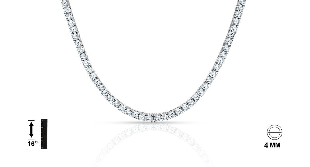 3MM TENNIS CHAIN AAA CZ  925 SILVER by SPARKLE