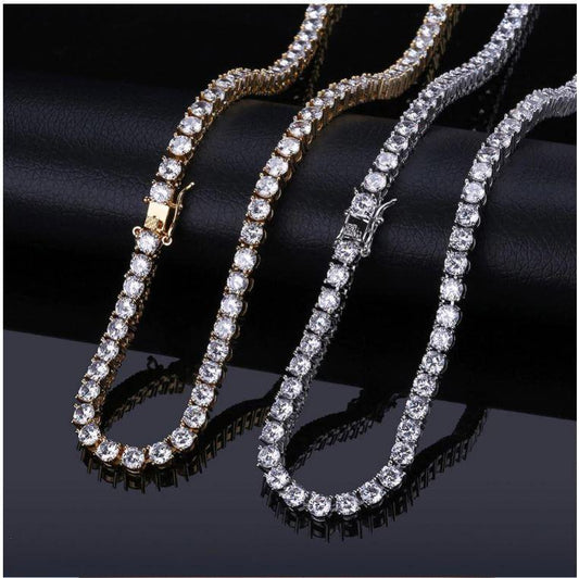 3MM TENNIS CHAIN AAA CZ  925 SILVER by SPARKLE