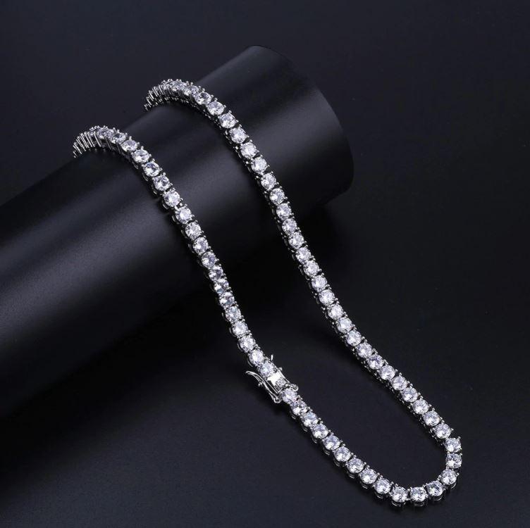 3MM TENNIS CHAIN AAA CZ  925 SILVER by SPARKLE