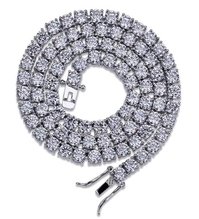 3MM TENNIS CHAIN AAA CZ  925 SILVER by SPARKLE