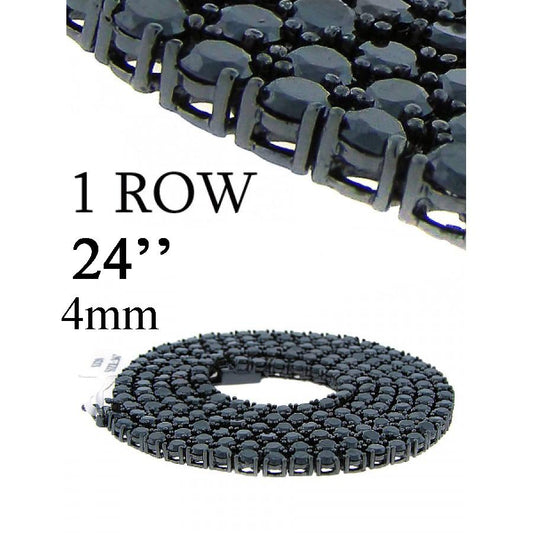 4MM TENNIS CHAIN the BLACKBLACK AA CZ