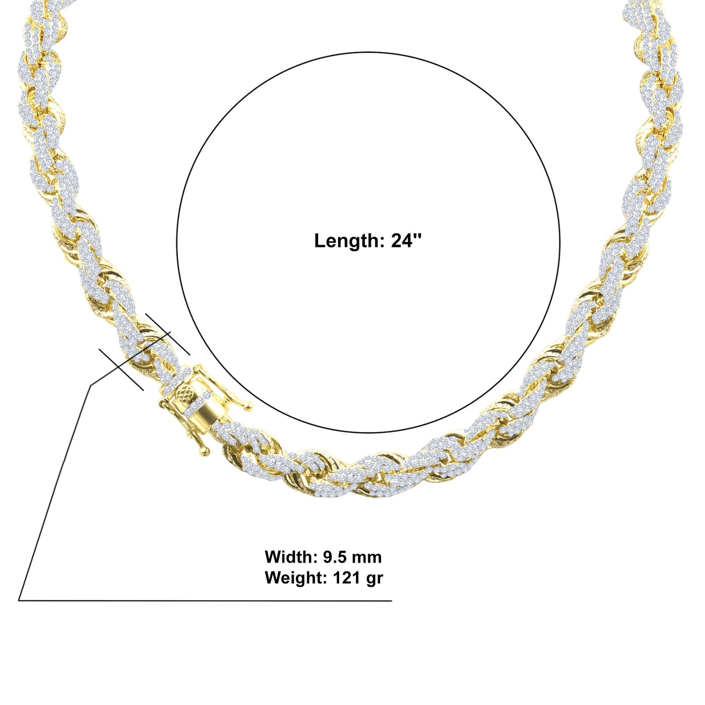 9.5MM MONTAGE CHAIN AAA CZ by BlingMaster