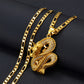 Anniyo Dragon Pendant Necklaces Women Men Gold Color Jewellery Cubic