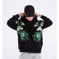 Autumn and Winter Heavy Industry Embroidery Peacock Hoodie Men's