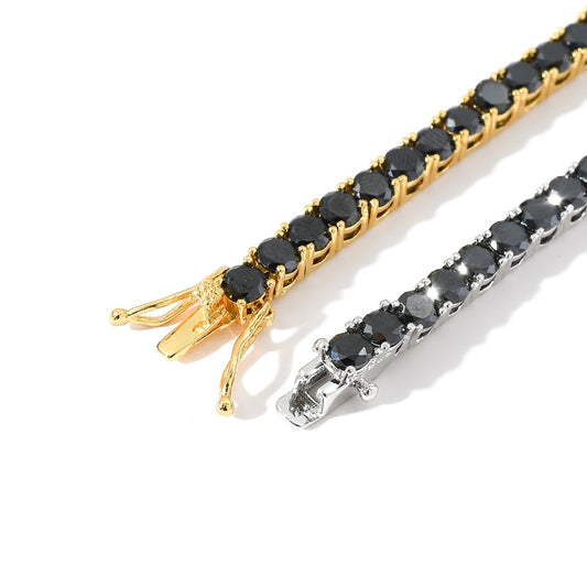 4MM TENNIS BRACELET Vivid Black Stones  AAA CZ