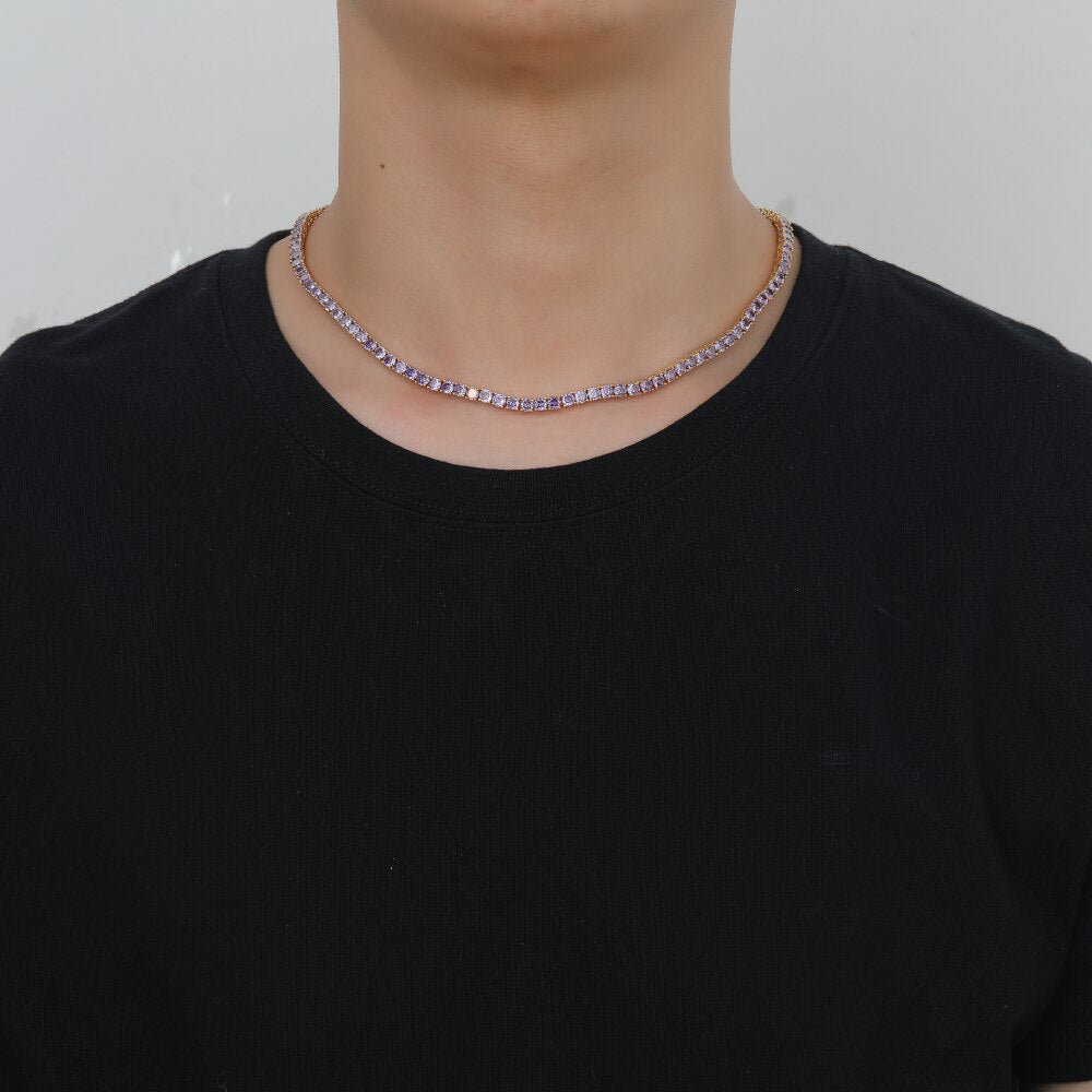 4MM TENNIS CHAIN Light Purple COPPER