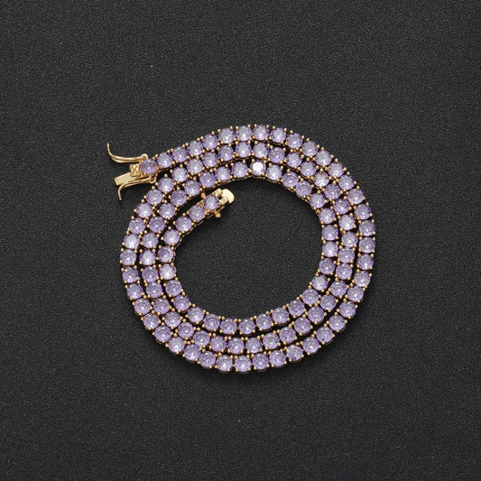 4MM TENNIS CHAIN Light Purple COPPER