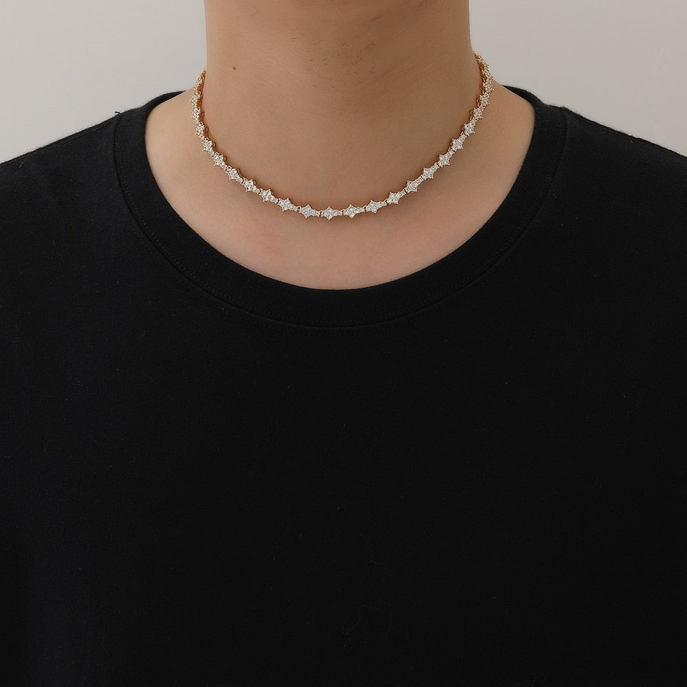 3.0 CUBIC TENNIS CHAIN BRASS by TRENDY