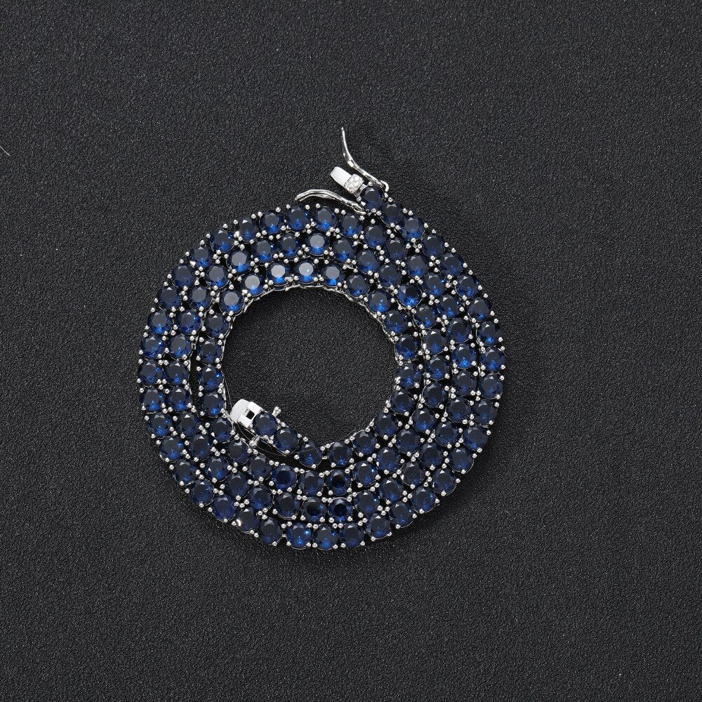 4MM TENNIS CHAIN Dark Blue by SWAYED