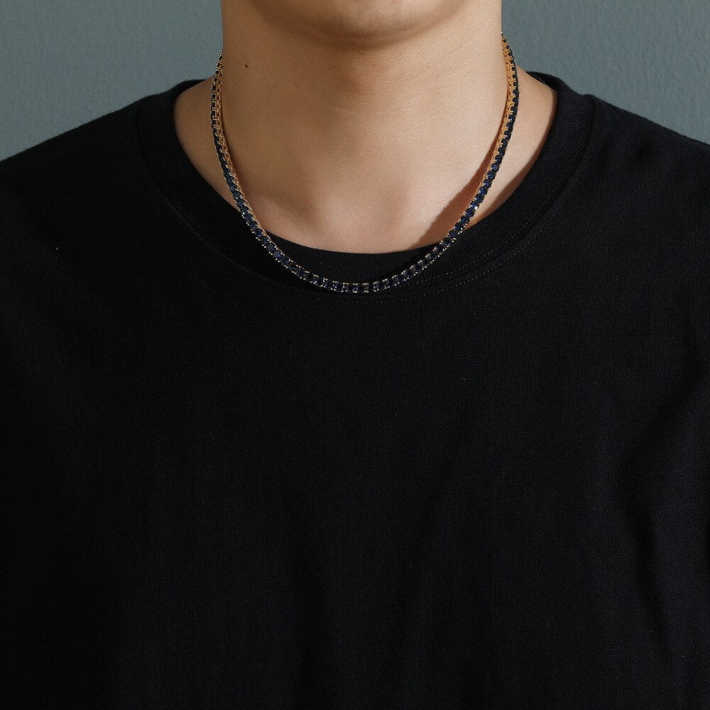 4MM TENNIS CHAIN Dark Blue by SWAYED