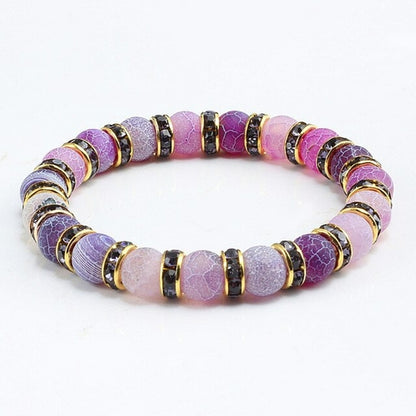 Classic Crystal Beads Natural Stone Bracelet For Women Men Rhinestones