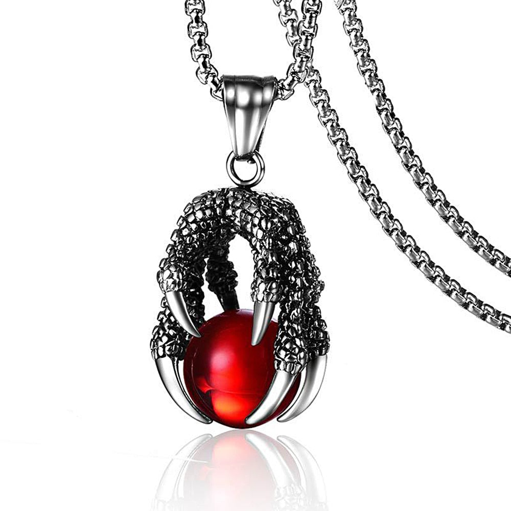 Classic Domineering Dragon Claw Stainless Steel Necklace For Men Punk