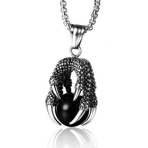 Classic Domineering Dragon Claw Stainless Steel Necklace For Men Punk