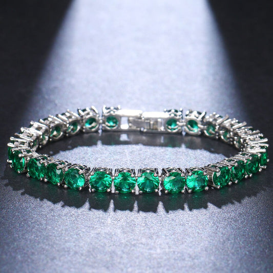 5MM Emerald Green TENNIS BRACELET by TRENDY