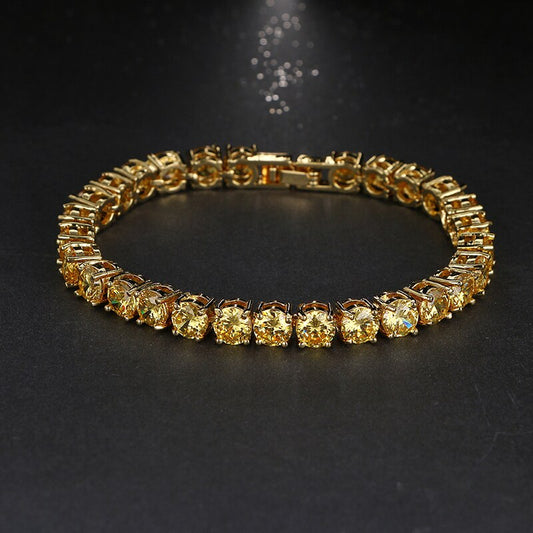 5MM TENNIS BRACELET  Golden Stones AAA CZ