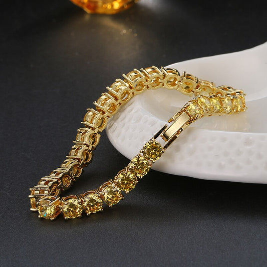 5MM TENNIS BRACELET  Golden Stones AAA CZ