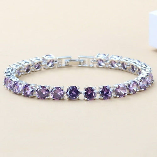 5MM TENNIS BRACELET AAA  Ocean Blue (Multiple Colors) CZ 925 SILVER
