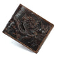 Fashion Genuine Leather Wallet 3d Dragon Embossed Purse Genuine