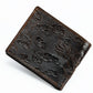 Fashion Genuine Leather Wallet 3d Dragon Embossed Purse Genuine