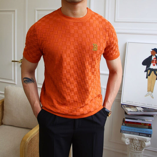 Embroidered "B" Short Sleeve T-Shirt